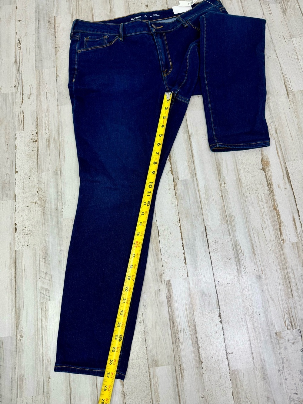 Old Navy Jeans Womens 14S Pop Icon Skinny Mid Rise Button Blue NWT - Picture 10 of 12